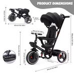 6-in-1 Kinderdriewieler Meegroeifiets met Duwstang, Fietsen en Brommers, Fietsen | Driewielers, Verzenden, Nieuw