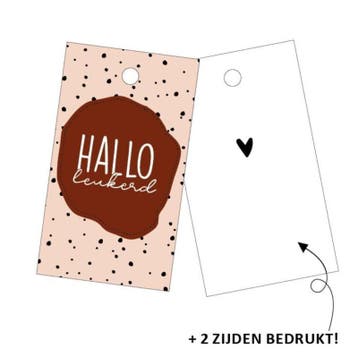 3x  cadeaulabels Hallo Leukerd (Per 3 stuks), Ophalen of Verzenden, Nieuw