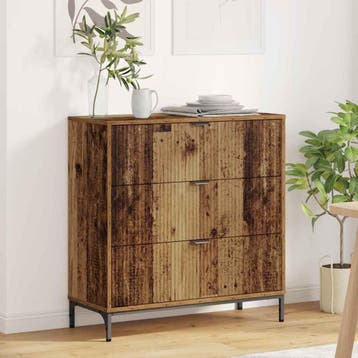 vidaXL Dressoir Oudhout 79,5 x 33 x 82 cm Bewerkt hout, Verzenden, Nieuw, Overige houtsoorten, Minder dan 50 cm