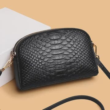 Luxe Dames Schoudertas Crossbody Tas met Crocoprint van Echt