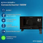 2dekans | Erikssøn Elektrische Kachel - 1500W Heater - Zwart, Ophalen of Verzenden, Zo goed als nieuw