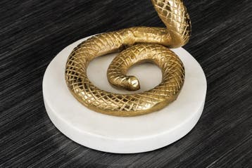Ronde bijzettafel WILDLIFE COBRA 65cm goud wit marmer slang, Huis en Inrichting, Tafels | Sidetables, Ophalen of Verzenden, Nieuw
