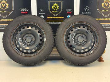 2 stuks VW UP 14 inch stalen velgen met winterbanden 4x100, Auto-onderdelen, Banden en Velgen, 14 inch, Gebruikt, Banden en Velgen