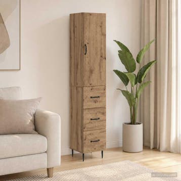 vidaXL Kastenset 2 st 33 x 34,5 x 90 cm Bewerkt hout, Verzenden, Nieuw