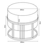 Krukje en bijzettafel Tas rond 2-in-1 set stapelbaar lichtgr, Verzenden, Nieuw