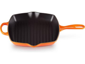 Le Creuset Grillpan Signature - Oranjerood - 26 x 26 cm -, Verzenden, Zo goed als nieuw