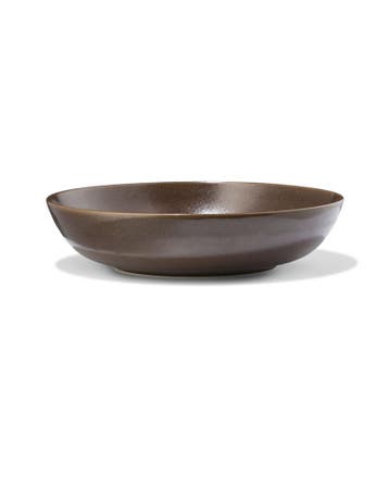 HEMA Diep bord Ø22cm Puur aardewerk donkerbruin 2+1 gratis, Verzenden, Nieuw