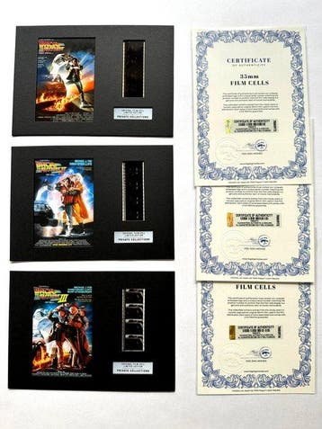 Back to the Future – Rare Trilogy Set of 3 Mounted 35mm Film, Nieuw