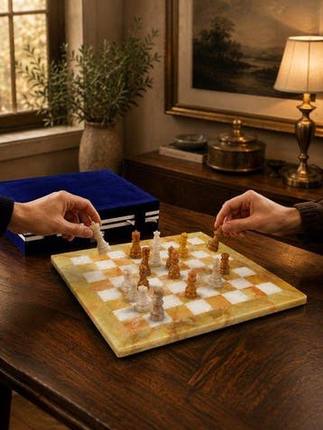 Bordspel - handcrafted chess set - Marmer