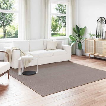 vidaXL Binnen kleed LUGO Crème en Taupe 240 x 240 cm, Verzenden, Nieuw, Crème