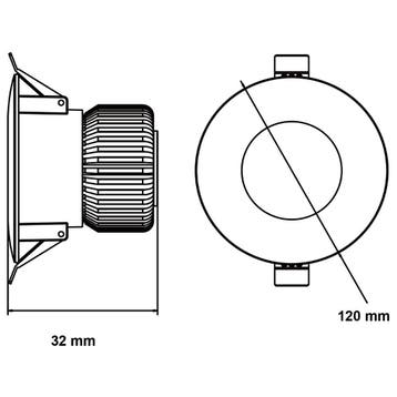 LED Downlight - Inbouw Rond 12W - 3000K, Ophalen of Verzenden, Nieuw, Overige fittingen, Plafondspot of Wandspot