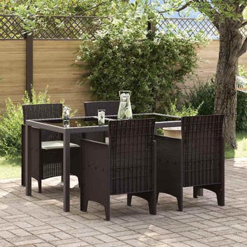 vidaXL Tuinstoel 4 st Bruin Polypropyleen, Verzenden, Nieuw