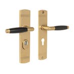 Retro buitendeurbeslag klink/klink PC55 in messing getrom..., Ophalen of Verzenden, Nieuw, Koper of Messing, Klink of Kruk