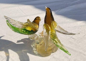 Made Murano Glass - sculptuur, Hummingbird sculpture - 25.5