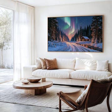 Iconica - Northern Lights over the Cabin - unique 1/1 XXL