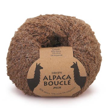 DROPS Alpaca Bouclé Mix - 0602 bruin - Wol Garen, Hobby en Vrije tijd, Ophalen of Verzenden, Nieuw