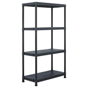 vidaXL Opbergrek 100 kg 60x30x138 cm kunststof zwart, Huis en Inrichting, Verzenden, Nieuw
