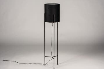 Rietveld Vloerlampen - Zwart - Stof, Metaal, Verzenden, Nieuw