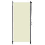 vidaXL Rolgordijn voor buiten 100x270 cm crème, Tuin en Terras, Zonneschermen, Verzenden, Nieuw