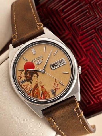 Seiko - Ref.612 808 - Custom Ukiyo-e Geisha Art Dial -