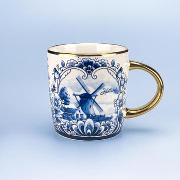Beker - Mok met molen | Delftsblauw | Keramiek, Ophalen of Verzenden, Nieuw