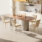 Set van 2 Fluwelen Stoelen – Metalen Eetkamerstoel – Goud, Huis en Inrichting, Stoelen, Twee, Verzenden, Wit, Nieuw