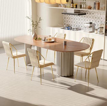 Set van 2 Fluwelen Stoelen – Metalen Eetkamerstoel – Goud, Huis en Inrichting, Stoelen, Twee, Verzenden, Wit, Nieuw