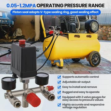 Automatische Drukregelaar Kit voor Compressor met Dubbele Ma, Verzenden, Nieuw