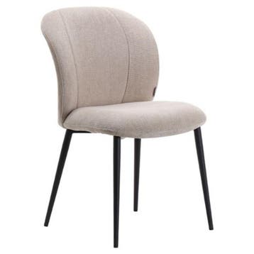 Stoel | Stof/Metaal | Naturel | Zwarte Poten | Indoor |, Zakelijke goederen, Horeca | Keukenapparatuur, Verzenden, Nieuw in verpakking