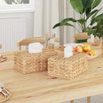 vidaXL Tissueboxhoezen 2 pcs Waterhyacint 27.5 x 16.5 x 14, Verzenden, Nieuw, Bruin