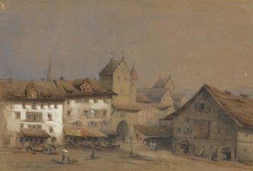 Carlo Bossoli (1815-1884) - Veduta di St. Gallen