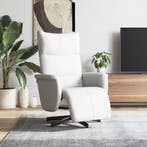 vidaXL Fauteuil verstelbaar met voetensteun kunstleer wit, Huis en Inrichting, Fauteuils, Verzenden, Nieuw