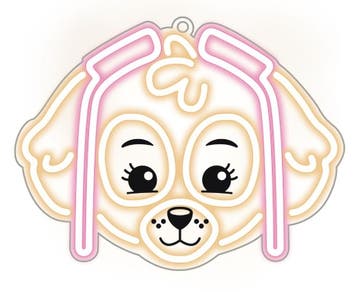 Paw Patrol Neon LED Skye Wandlamp, Verzenden, Nieuw