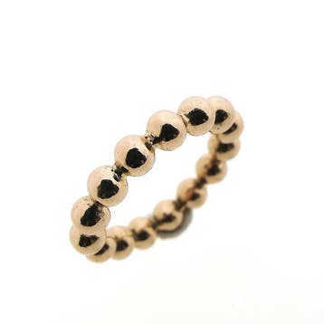 Roségouden ring met bolletjes, Sieraden, Tassen en Uiterlijk, Gebruikt, Ophalen of Verzenden, 17 tot 18, Dame