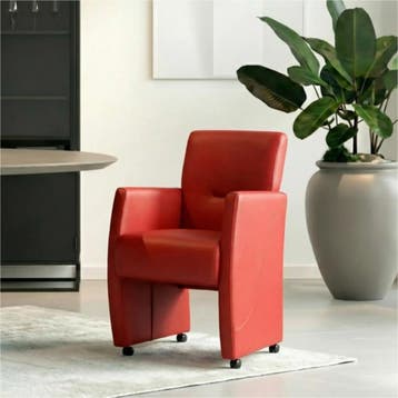 Leren eetkamerstoel Pleasure - Toledo Ducati (rood) - Met, Eigentijds, Modern, Nieuw, Leer, Ophalen of Verzenden