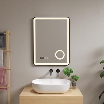 [pro.tec] Spiegel Pescara met LED verlichting 80x60x4 cm zwa, Huis en Inrichting, Woonaccessoires | Spiegels, Verzenden, Nieuw