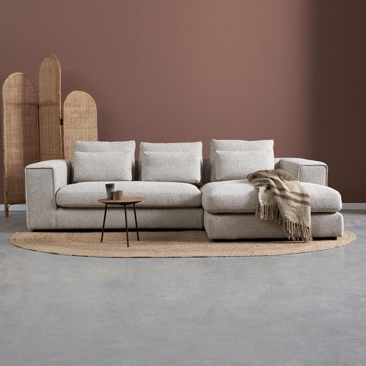 *WOONWINKEL* Hoekbank Met Divan Hoek Rechts Beige, Huis en Inrichting, Banken | Bankstellen, Nieuw, Verzenden