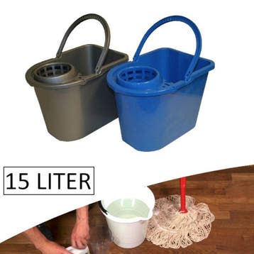 Benson Dweilemmer met wringer - 15 liter - Stevig kunstst..., Huis en Inrichting, Ophalen of Verzenden