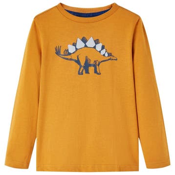 vidaXL Kindershirt met lange mouwen 104 donkerokerkleurig, Verzenden, Nieuw