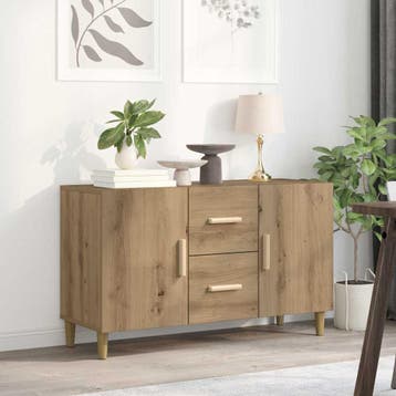vidaXL Dressoir 100x36x60 cm bewerkt hout artisanaal, Verzenden, Nieuw, Overige houtsoorten, Minder dan 50 cm