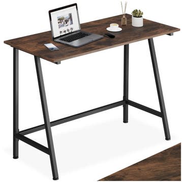 Bureau Newton 100x50x77cm - Industrieel hout donker, rustiek, Huis en Inrichting, Bureaus, Verzenden, Nieuw