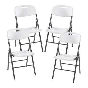Klapstoel Ljusnarsberg set van 4 tuinstoelen 87x46x53 cm wit, Verzenden, Nieuw