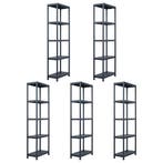 vidaXL Opbergrekken 5 st 125 kg 60x30x180 cm kunststof zwart, Huis en Inrichting, Kasten | Stellingkasten, Verzenden, Nieuw