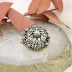 Antiek gouden broche met diamanten ca. 0,27 ct., Gebruikt, Overige kleuren, Ophalen of Verzenden, Met edelsteen