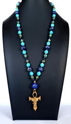 Lapis lazuli, Turkoois en Howliet - Ketting - Goddelijk en