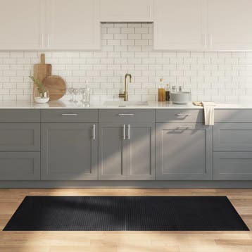 vidaXL Vloerkleed rechthoekig 80x200 cm bamboe zwart, Verzenden, Nieuw, Zwart