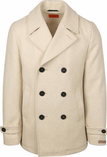 Suitable Coat Caban Wol Blend Ecru maat 54 Heren, Maat 52/54 (L), Verzenden, Beige, Nieuw