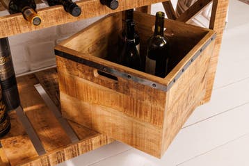 Barkasten BODEGA 90cm veelzijdig mangohout - 42305, Huis en Inrichting, Ophalen of Verzenden, Nieuw