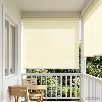 vidaXL Buitenrolgordijn UV-bescherming Crèmekleurig, Verzenden, Nieuw, Crème
