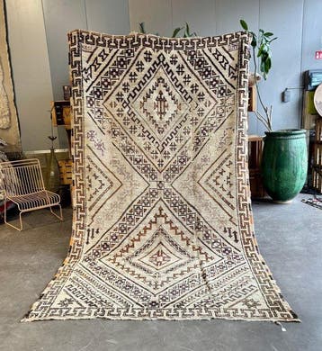 Authentiek Beni Ouarain-vloerkleed – jaren 1950/1960 –, Huis en Inrichting, Nieuw